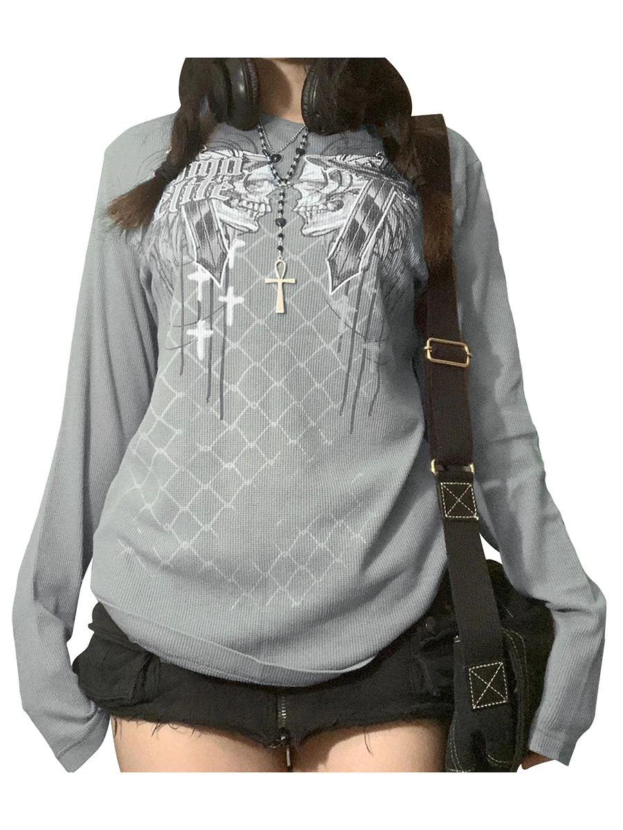 

Женская трикотажная рубашка с длинным рукавом и круглым вырезом