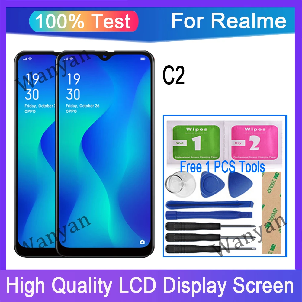 Оригинальный ЖК-дисплей с сенсорным экраном и дигитайзером для Realme C2 rmxвоздушный
