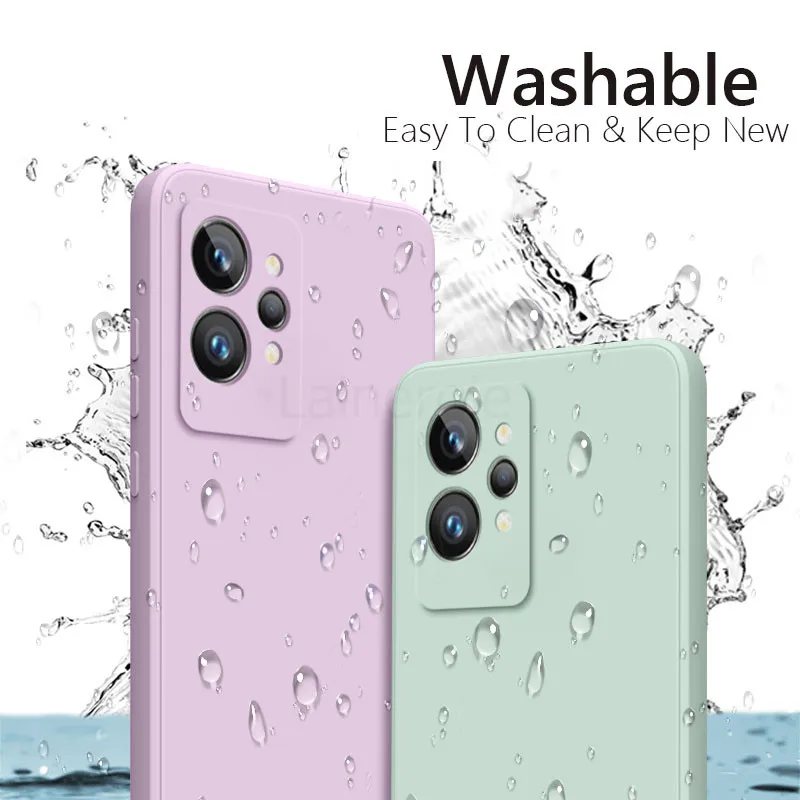 for realme gt2 pro case liquid silicone soft matte camera protection cover on for oppo realme gt2 gt 2 gt2pro phone cases free global shipping