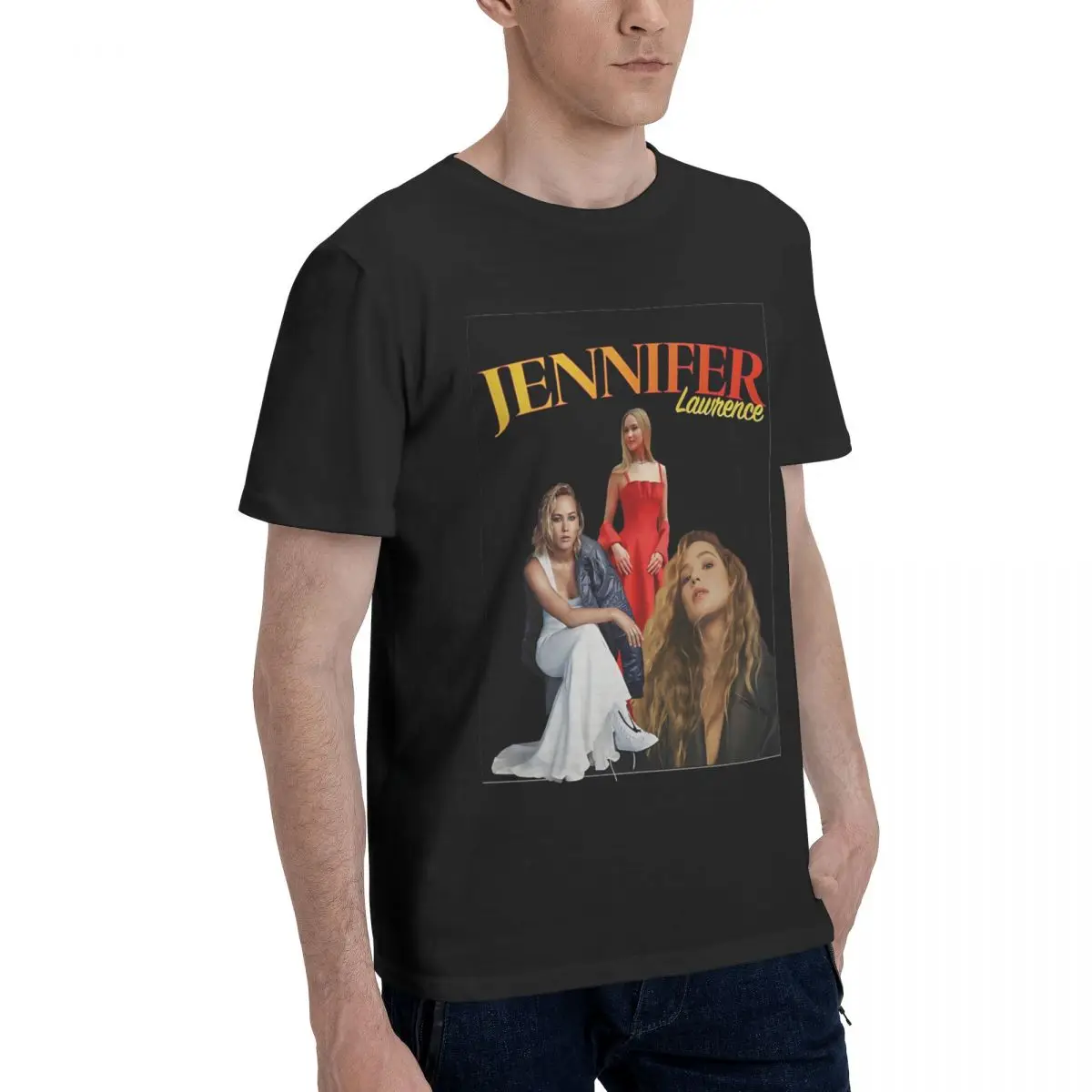 Мужская винтажная хлопковая футболка с коротким рукавом и круглым вырезом