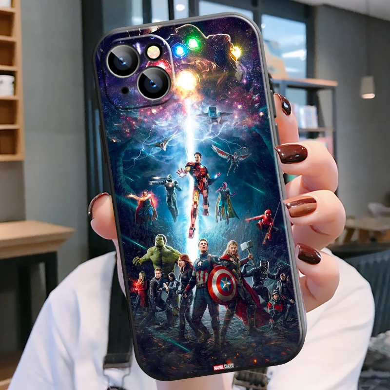 

Marvel The Avengers Iron Man Phone Case For Apple iPhone 13 12 11 Pro 12 13 Mini X XR XS Max SE 6 6s 7 8 Plus Black