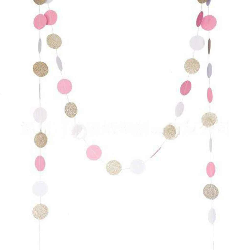 3 метра блестящая Круглая Бумажная гирлянда, баннер для детского шоу, красочная подвесная бумага, украшение на день рождения, свадьбу, вечер...