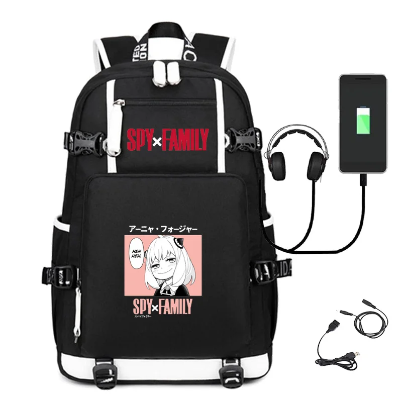 

2022 Anime spy x family Print USB Backpack Casual Student Student Bag boy girl