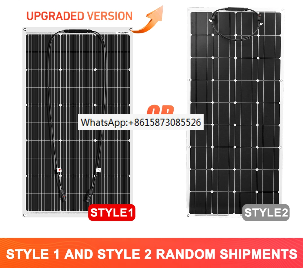 

18V Monocrystalline 100W Flexible Solar Panel For Car/Boat/ Home Solar Charge 12V Waterproof Solar Panel China