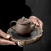 japanese ceramic tea ceremony tray vintage drainage water round tray service decorative bandejas cocina home accessories ob50cp