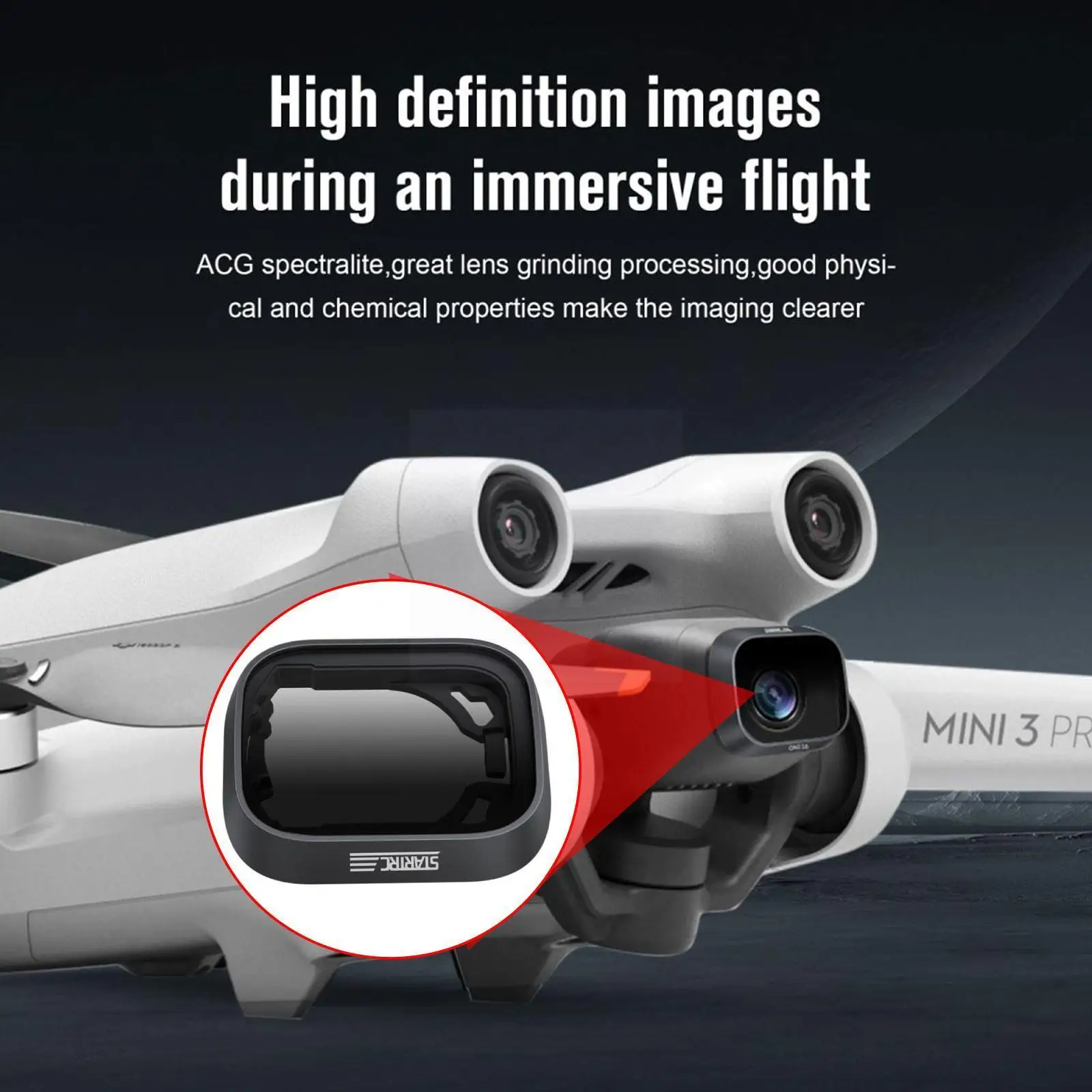 

Фильтр для объектива DJI Mini 3 PRO GND16Filter оптические защитные аксессуары Сменное стекло для дрона S3H0