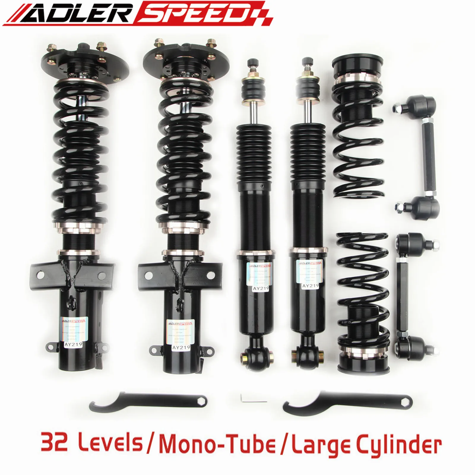 

ADLERSPEED 32 Ways Mono Tube Coilovers Suspension Kit For Ford Mustang 2005-2014