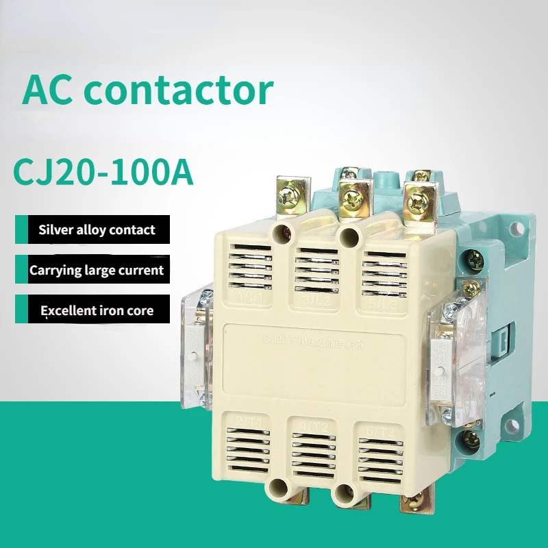 

220v/380v silver contact AC contactor large current cj20-100a AC contactor
