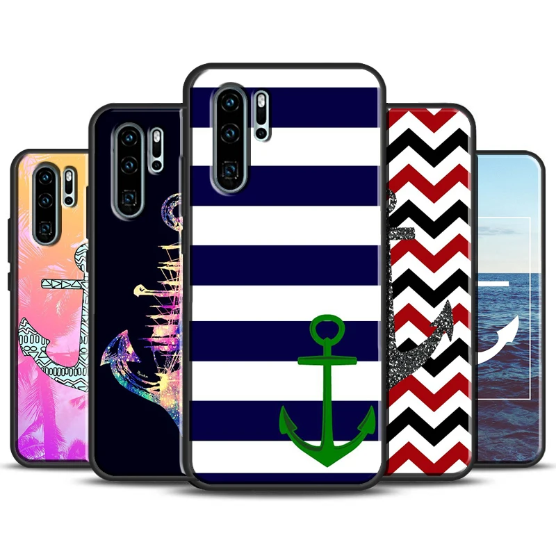 Чехол для Huawei P40 P20 P30 Lite Pro Nova 9 Nova 5T P Smart 2019 с морским якорем и лодкой, чехол для Honor 50 8X 9X 10i