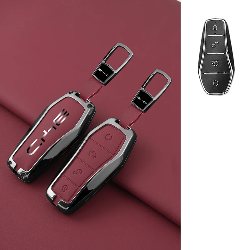 

Чехол для автомобильного дистанционного ключа из сплава для BYD Atto 3 Han EV Dolphin Lied Tang Dm Qin PLUS Song Pro MAX Yuan Защитный брелок