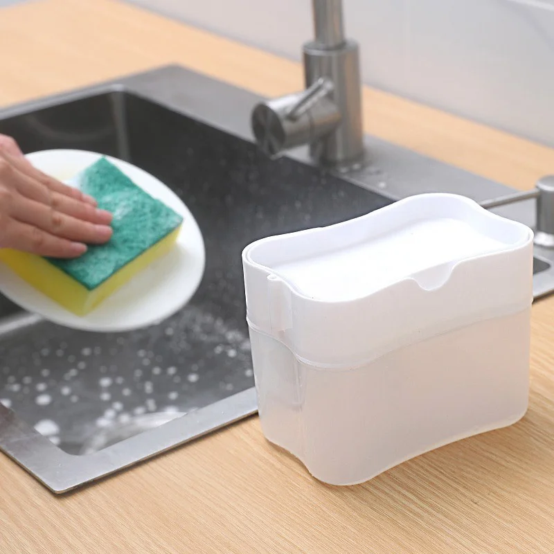 

Multi-purpose Kitchen Dishwashing Brush, Automatic Dispenser, Semen Washing Box, Kitchen Cleaning Sponge Tool
