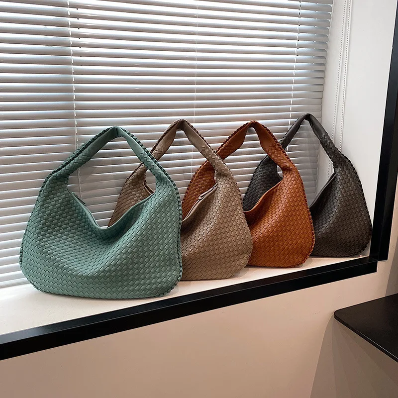 

Вместительные сумки на плечо для женщин, роскошные дизайнерские плетеные дамские сумочки для пельменей, модные кошельки, тоут для покупок