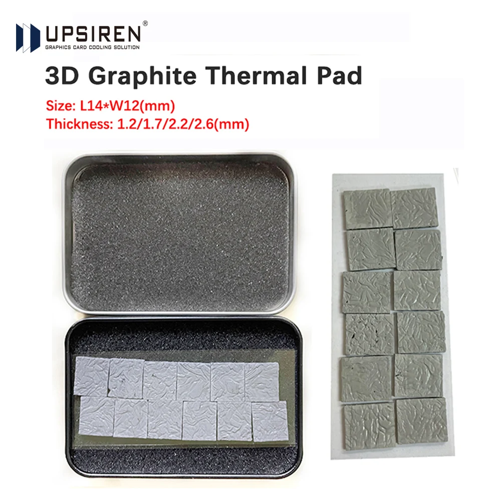 

UPSIREN 40W/m.k 3D Graphite Thermal Pad 3090/3080 Memory Thermal Grease Pad Integrated Circuit GDDR 6X VRAM Graphene Cooling