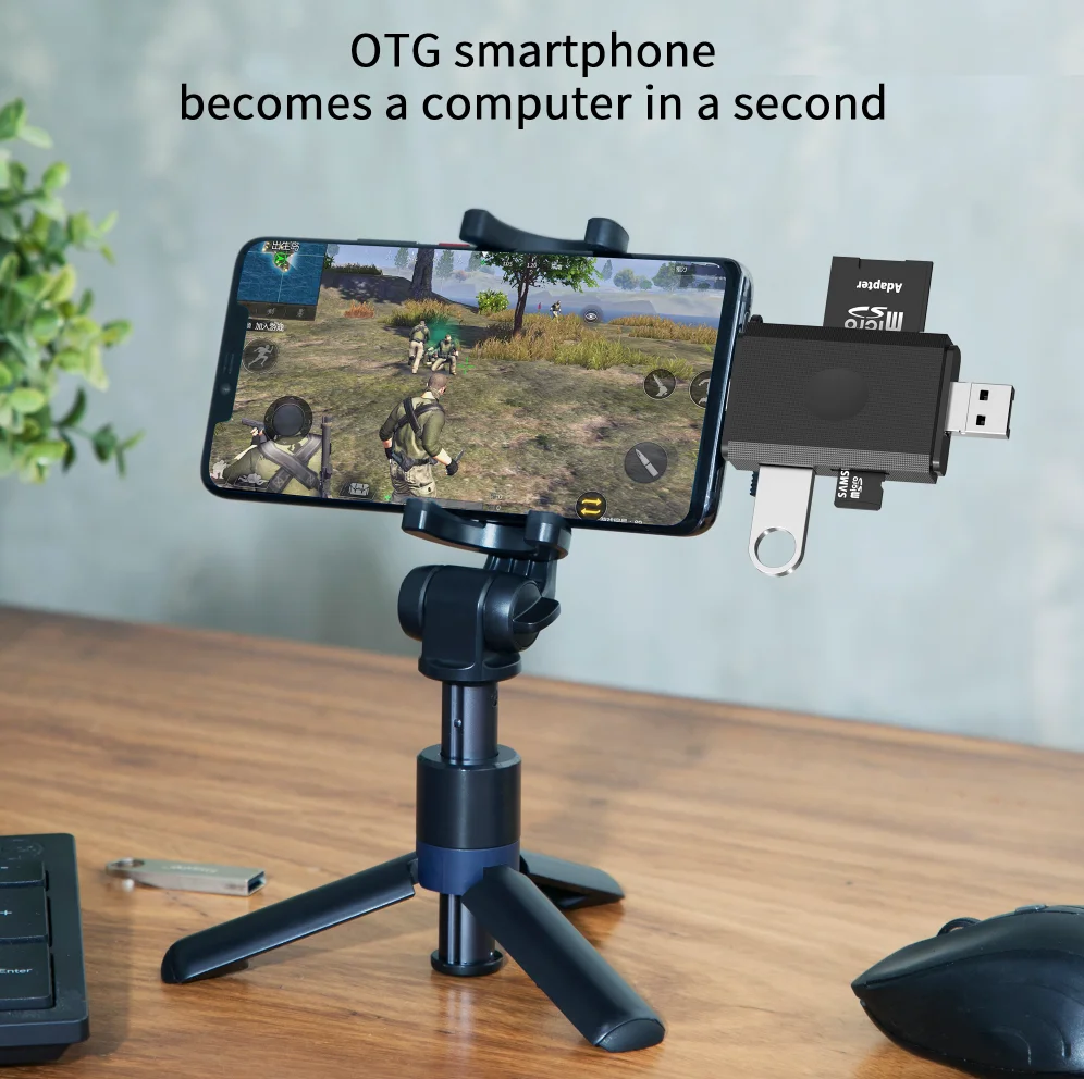 

OTG Устройство для чтения карт памяти 3 в 1, USB, SD, TF