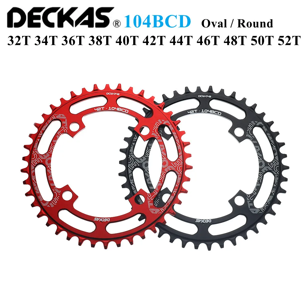 

Deckas 104BCD Chainring Oval / Round Wide Narrow Chainwheel MTB Mountain Bike Bicycle 32T-52T Crankset Tooth Plate Parts 104 BCD