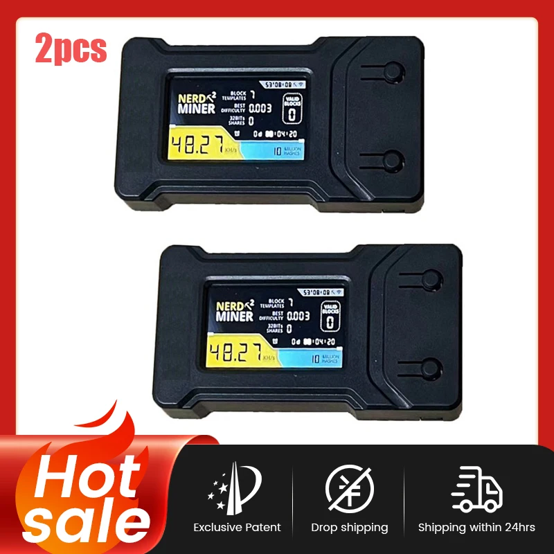 2 шт. Nerdminer V2 56K T-Display Хешрейт 56K/S Plug and Play BTC Crypto Solo Miner Машина для майнинга биткойнов