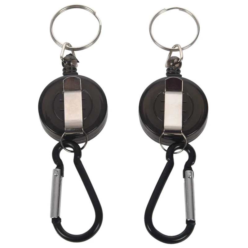 

6 PCS BADGE REEL - RETRACTABLE RECOIL YOYO SKI PASS ID CARD HOLDER KEY CHAIN Color:Black Amount:2Pcs