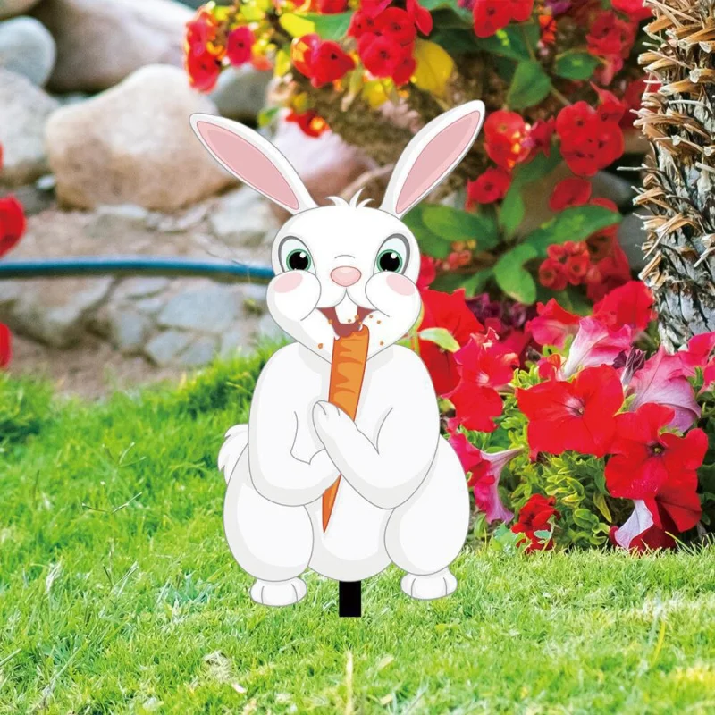 

Yklu188 Three-Dimensional Easter Rabbit Radish Acrylic Garden Floor Outlet Garden Outdoor Holiday Decoration UV Printing