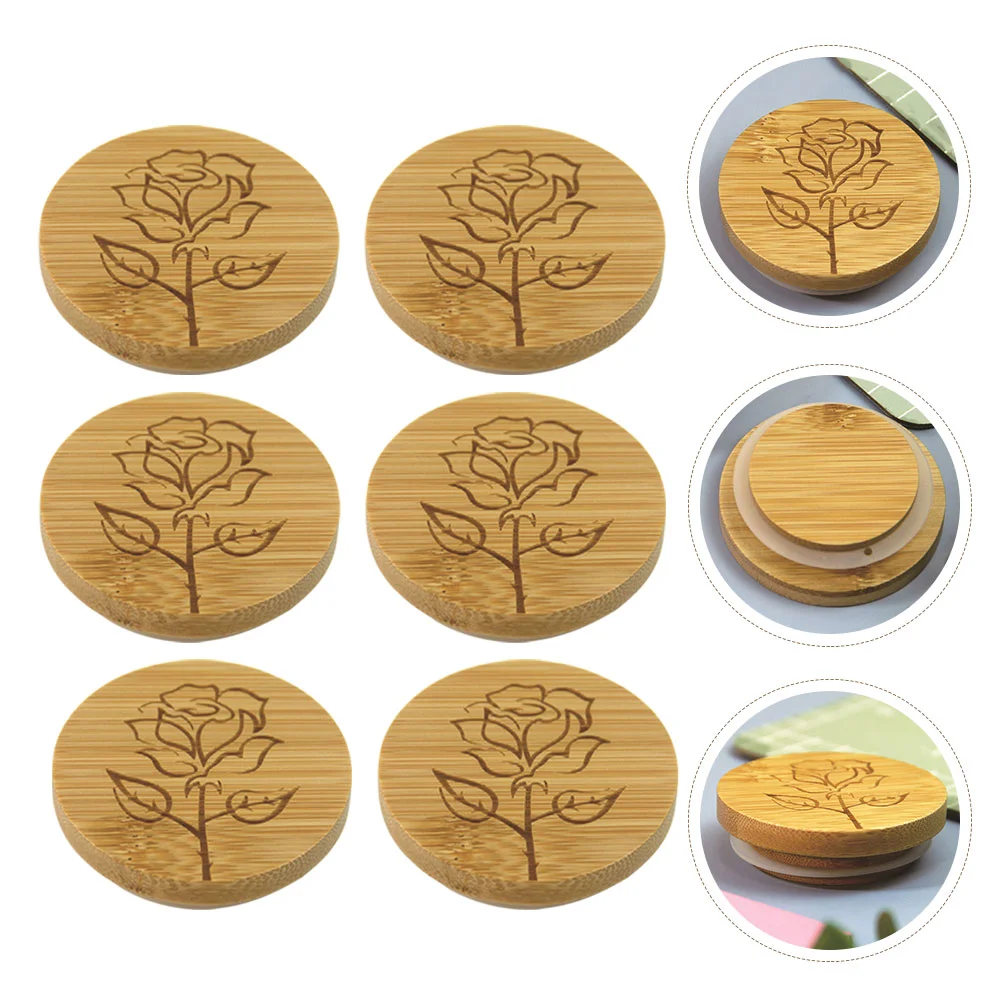 

6Pcs Wooden Yogurt Jars Lids Kerr Jar Lids Yogurt Jar Lids Wooden Glass Jar Lids Jam Jar Lids Wood Jar Lids Yogurt