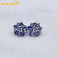 sace gems fashion jewelry earrings for women 100 925 sterling silver tanzanite stud earrings wedding party fine jewelry gift