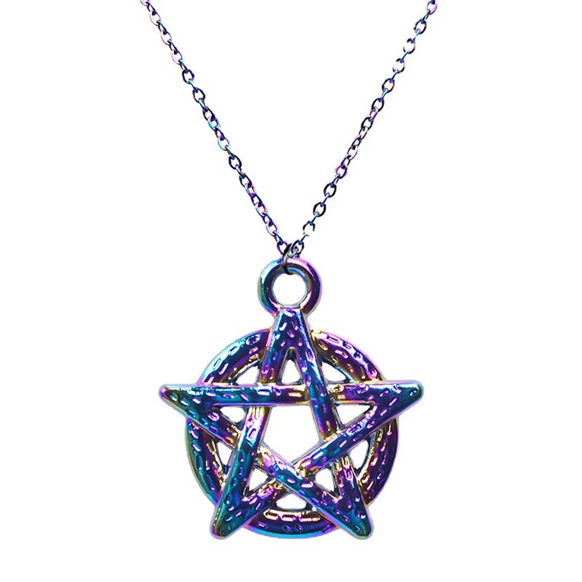 

1Pcs Metal Alloy Pentagram/Health Pendant Necklace&Pendant Electroplate 7 Colorful DIY Necklace Components Accessories Supplies