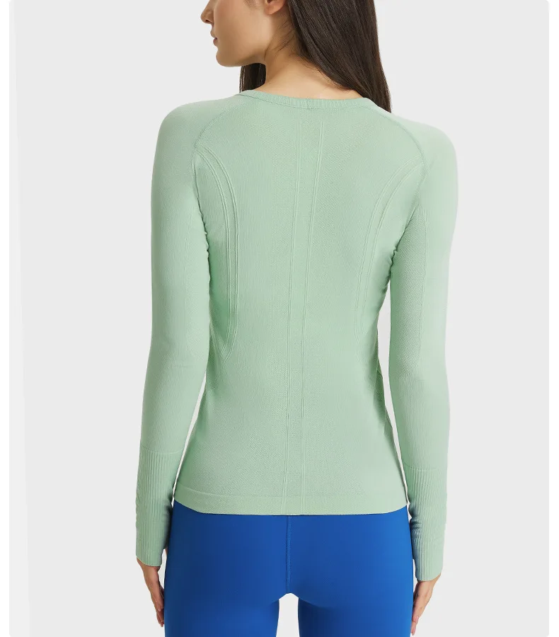 LuluWomen's Shirt Breathable Quick Dry Yoga Fitness Crop Top Blouses Long Sleeve Sportswear Cropped Gym Workout Sports Female