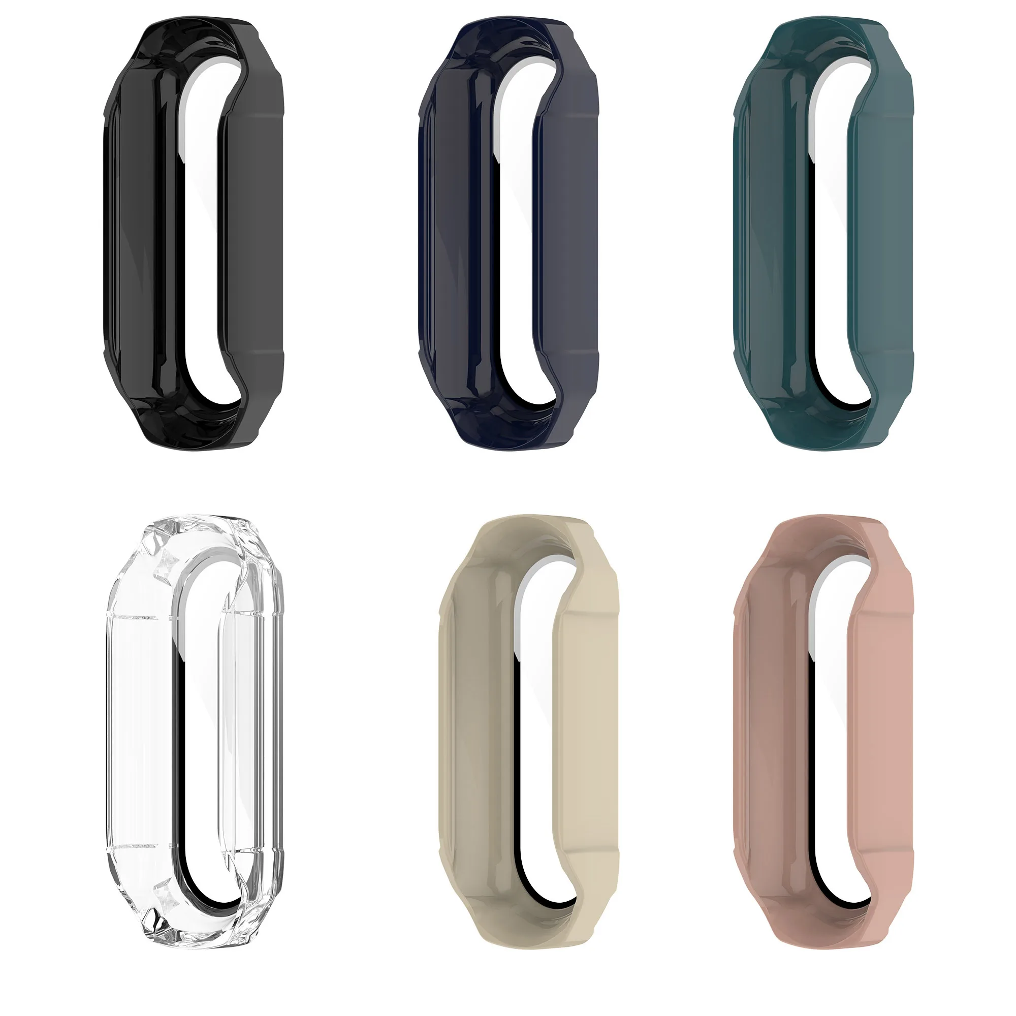 Защитный чехол 2 в 1 для Xiaomi Mi Band 7 6 5 4 + стеклянная пленка защитный с полным