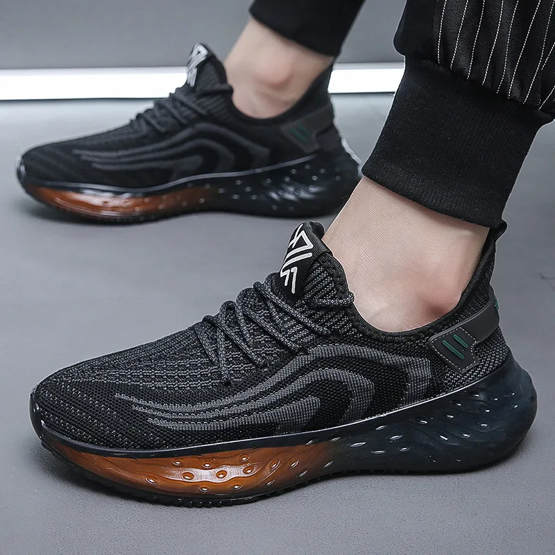 2022 Autumn Men's Shoes Super Comfortable Breathable Flying Woven Men's Sneakers Fashion Thick Bottom Heightening Shoes for Men