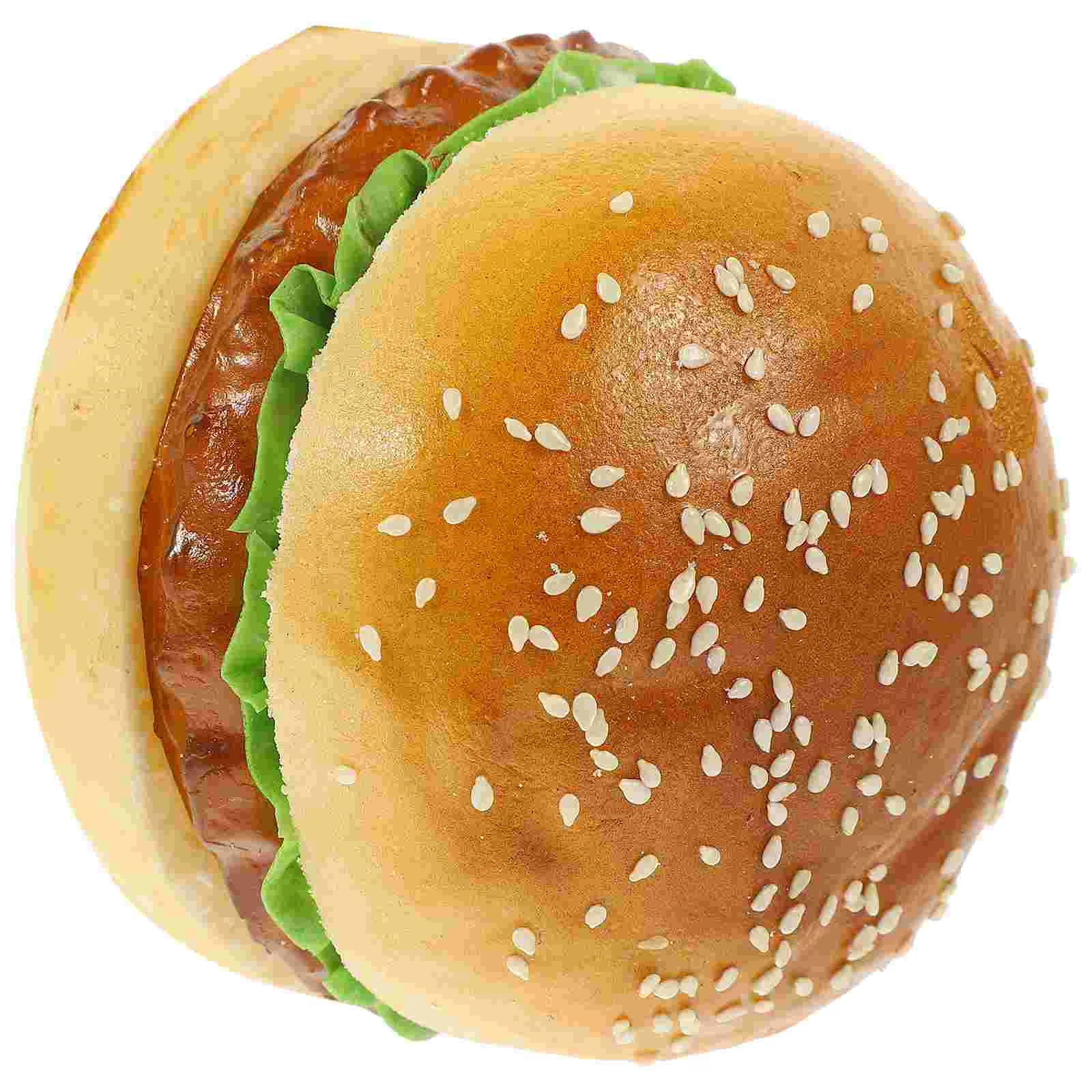 

Burger Fake Toy Model Simulation Artificial Fast Prop Decoration Play Kitchen Pretend Photo Realistic Props Pu Bread Dog Bakery
