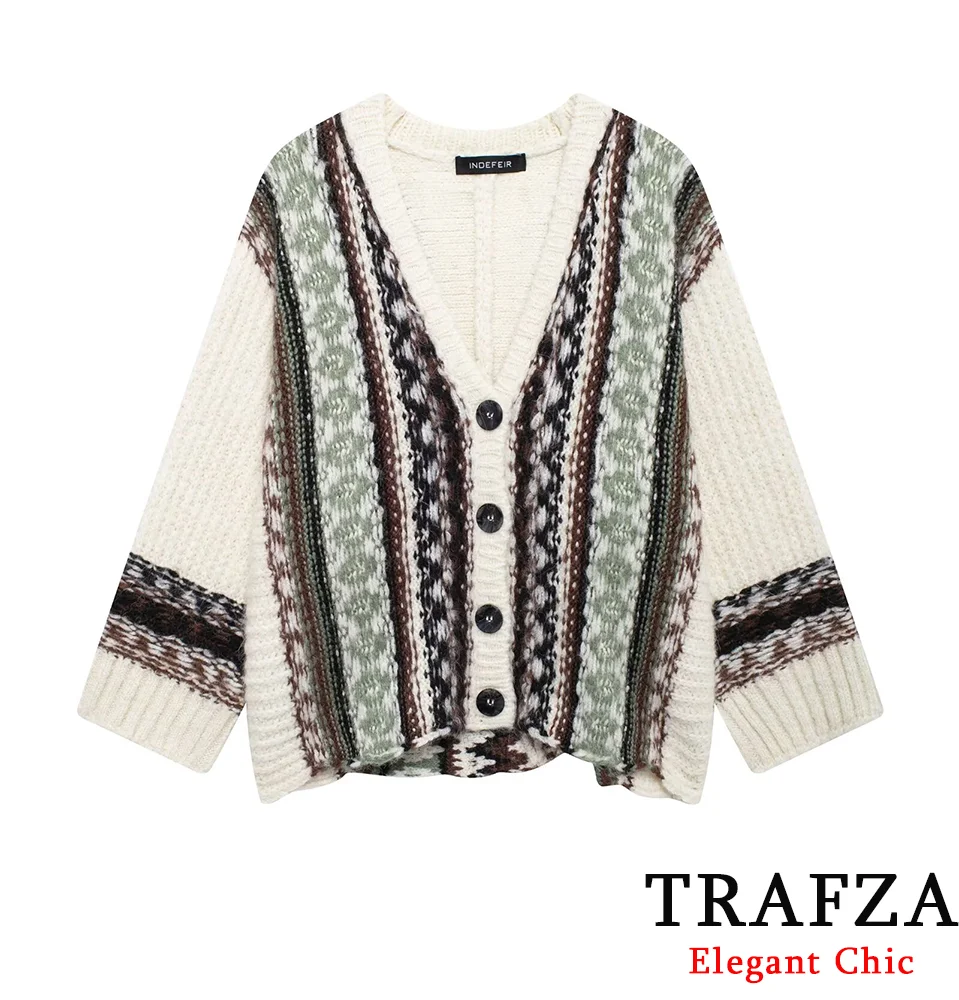 Женский трикотажный кардиган с V-образным вырезом на пуговицах