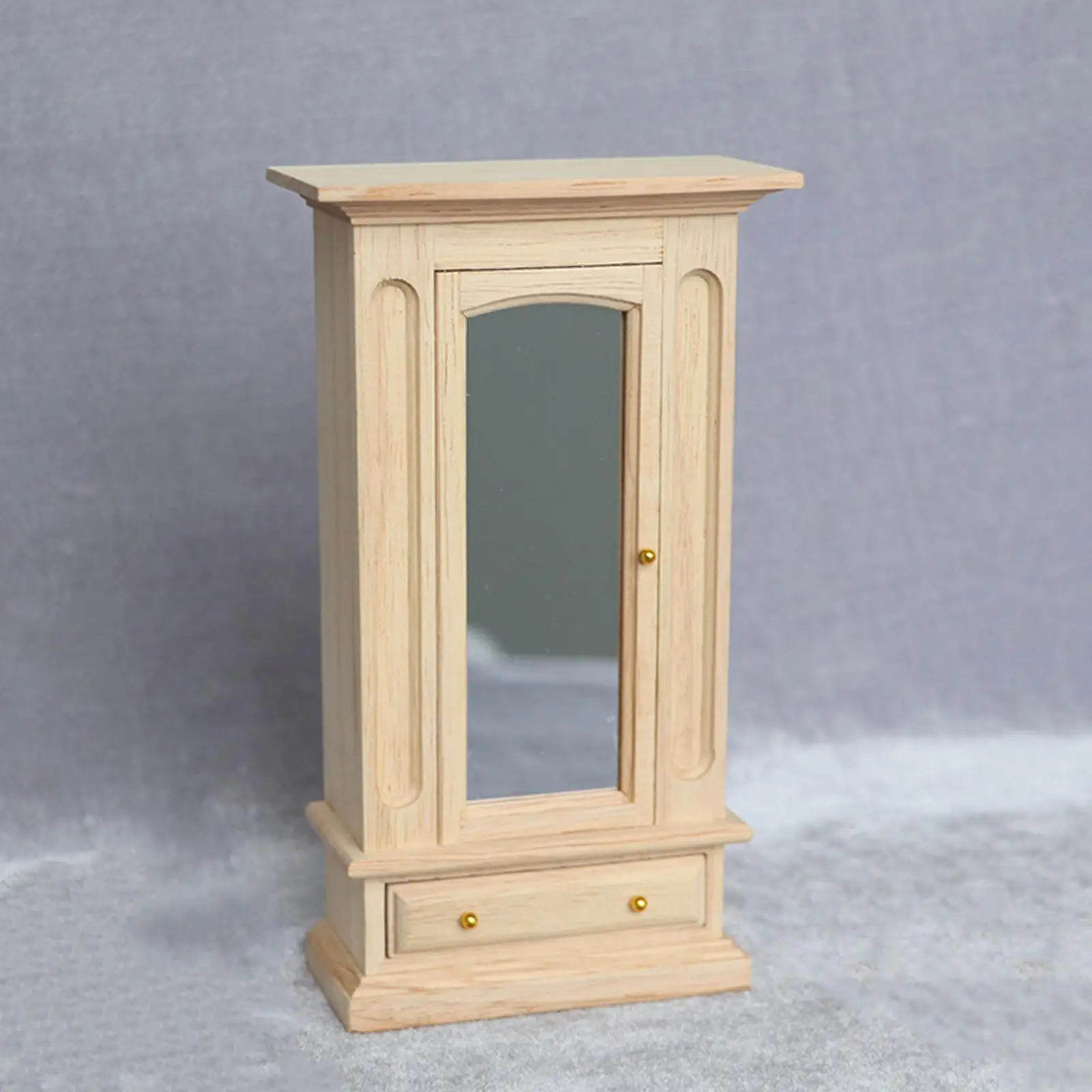 

Wood Miniature Wardrobe Mirror Closet for 1:12 Dollhouse Furniture Bedroom