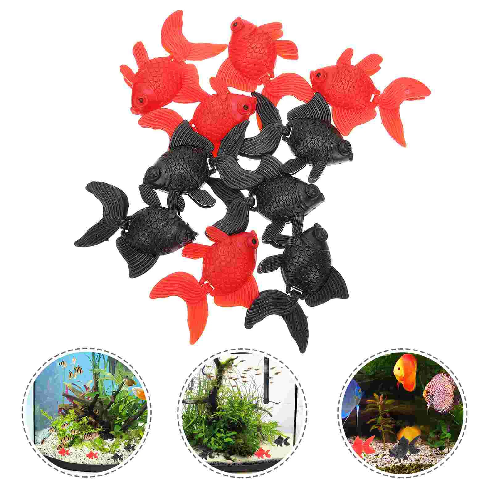 

10Pcs Funny Decorative Novelty Adorable Creative Figurines Decors Goldfish Decors