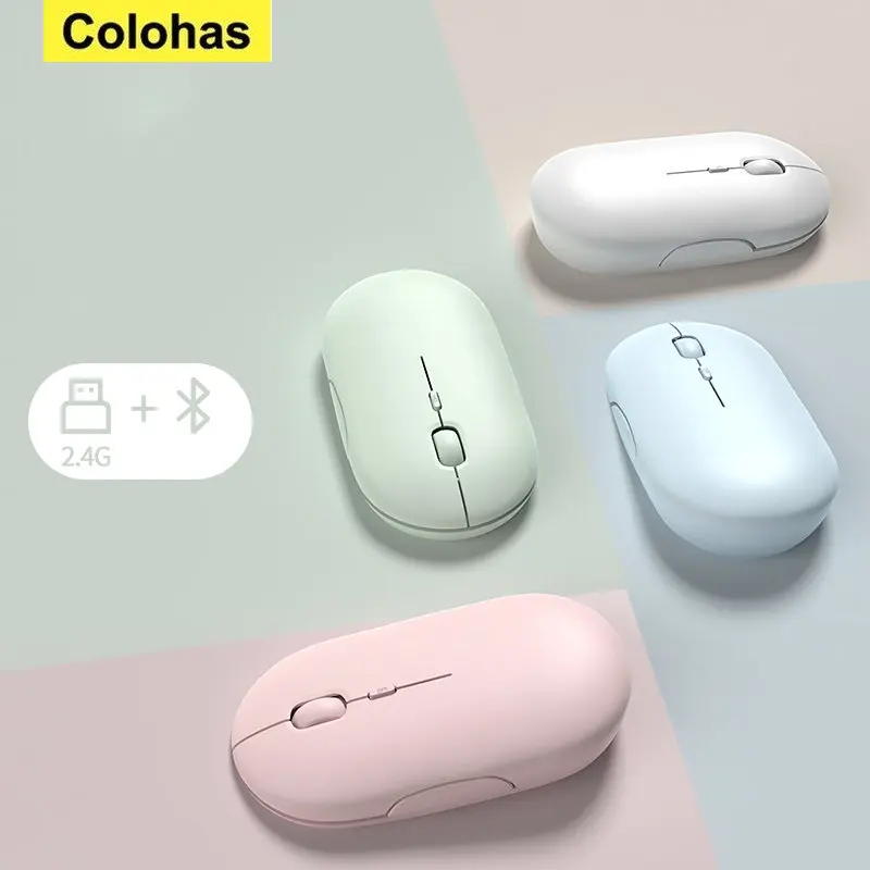 

2.4G Wireless Mouse Bluetooth Dual Mode Rechargeable Silent Ergonomic Gaming Mouse For Computer Laptop Tablet Mobile Phone iPad