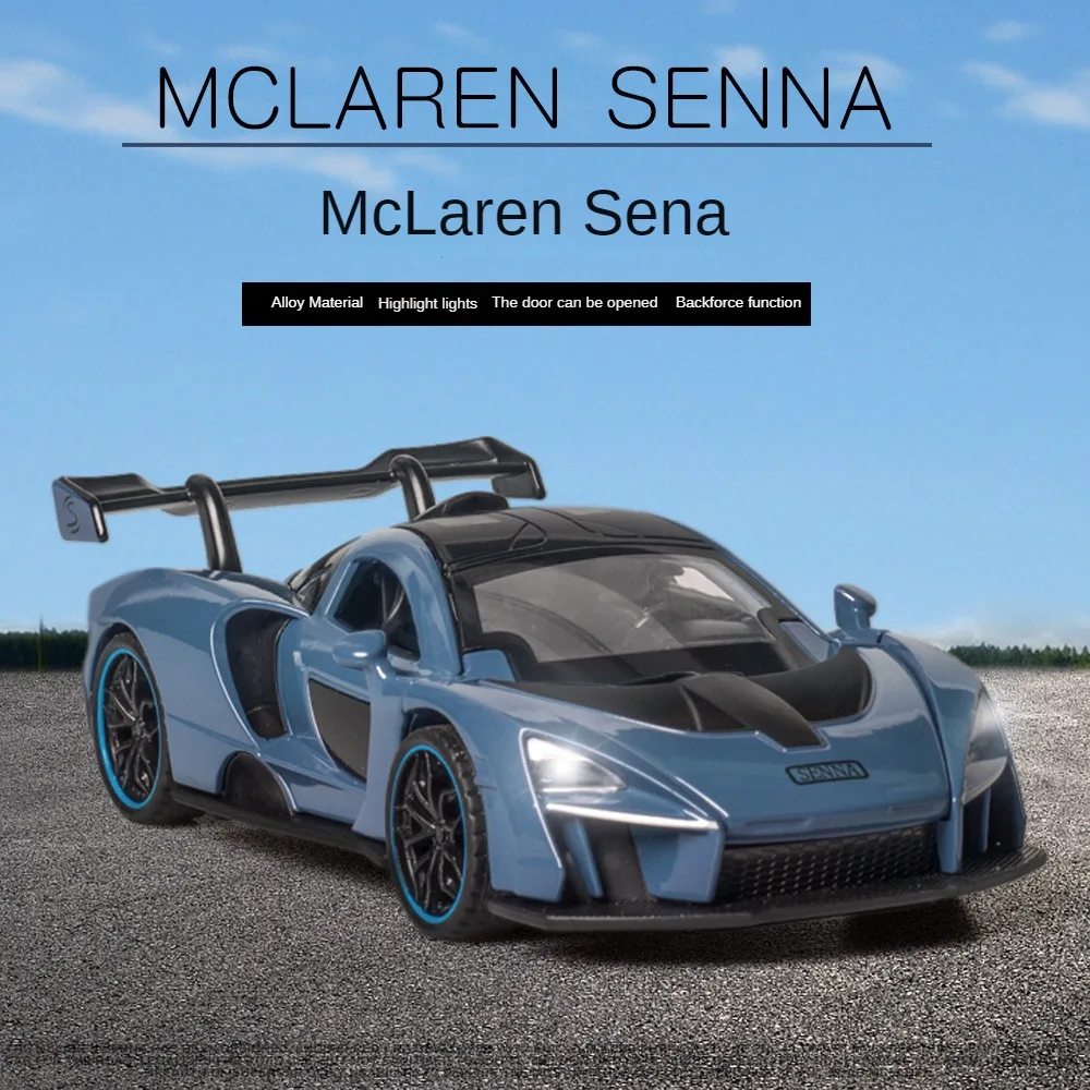 

1/32 Diecast Alloy Mclaren Senna Sports Car Model Toy Simulation Vehicles With Sound Light Pull Back Supercar Toys For Children