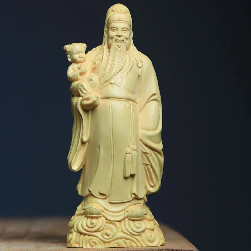 Статуэтка Fu Lu Shou из массива дерева статуэтка ручной работы Сан-фусин современное