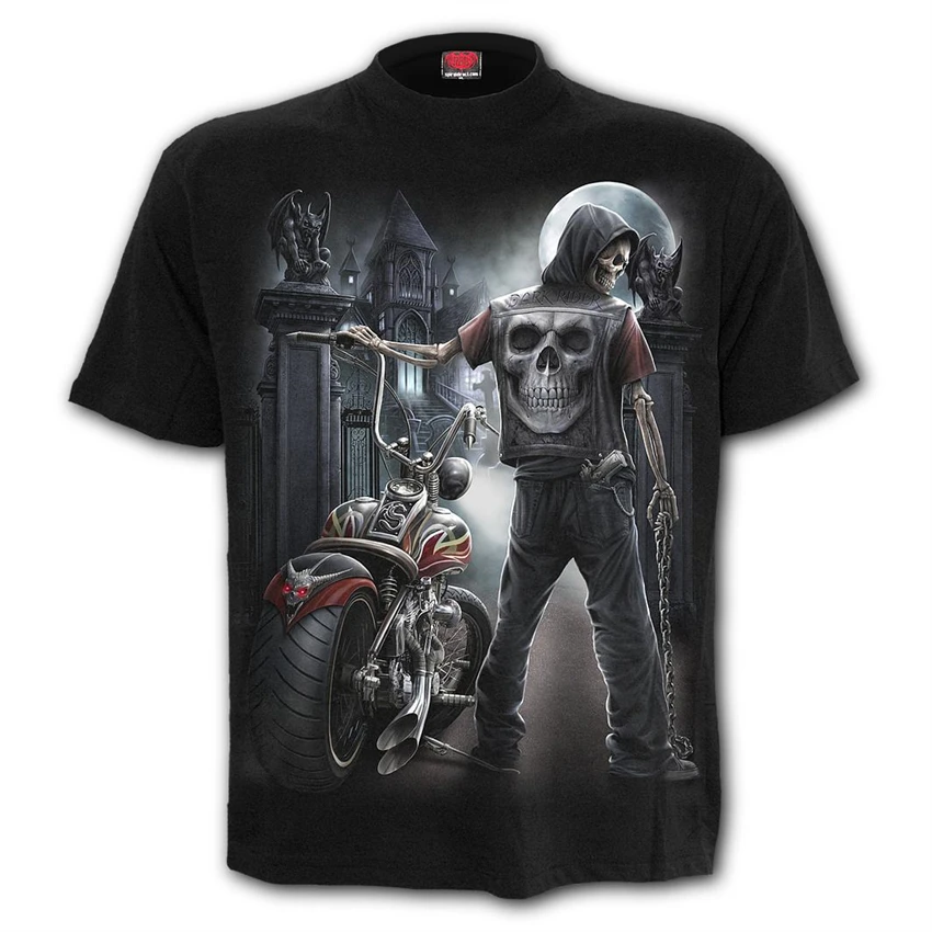 

Футболка мужская с коротким рукавом и круглым вырезом, Модный повседневный Мягкий Топ с 3D-принтом Призрачного гонщика, в стиле ретро, больши...