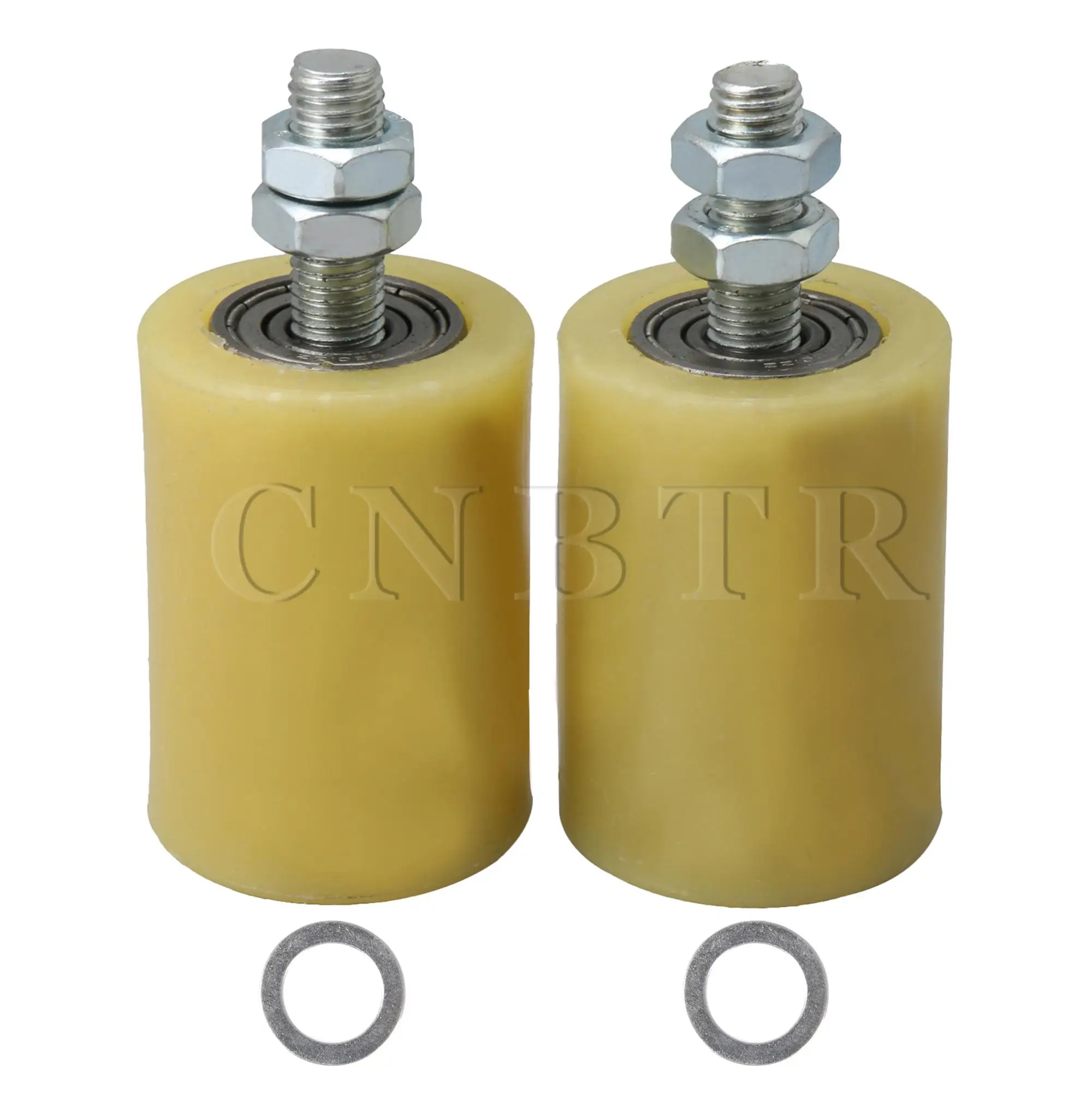

8 x Flat 50mm Dia 70mm Heigh PP Guiding Wheel with 6201 Bearing Insert