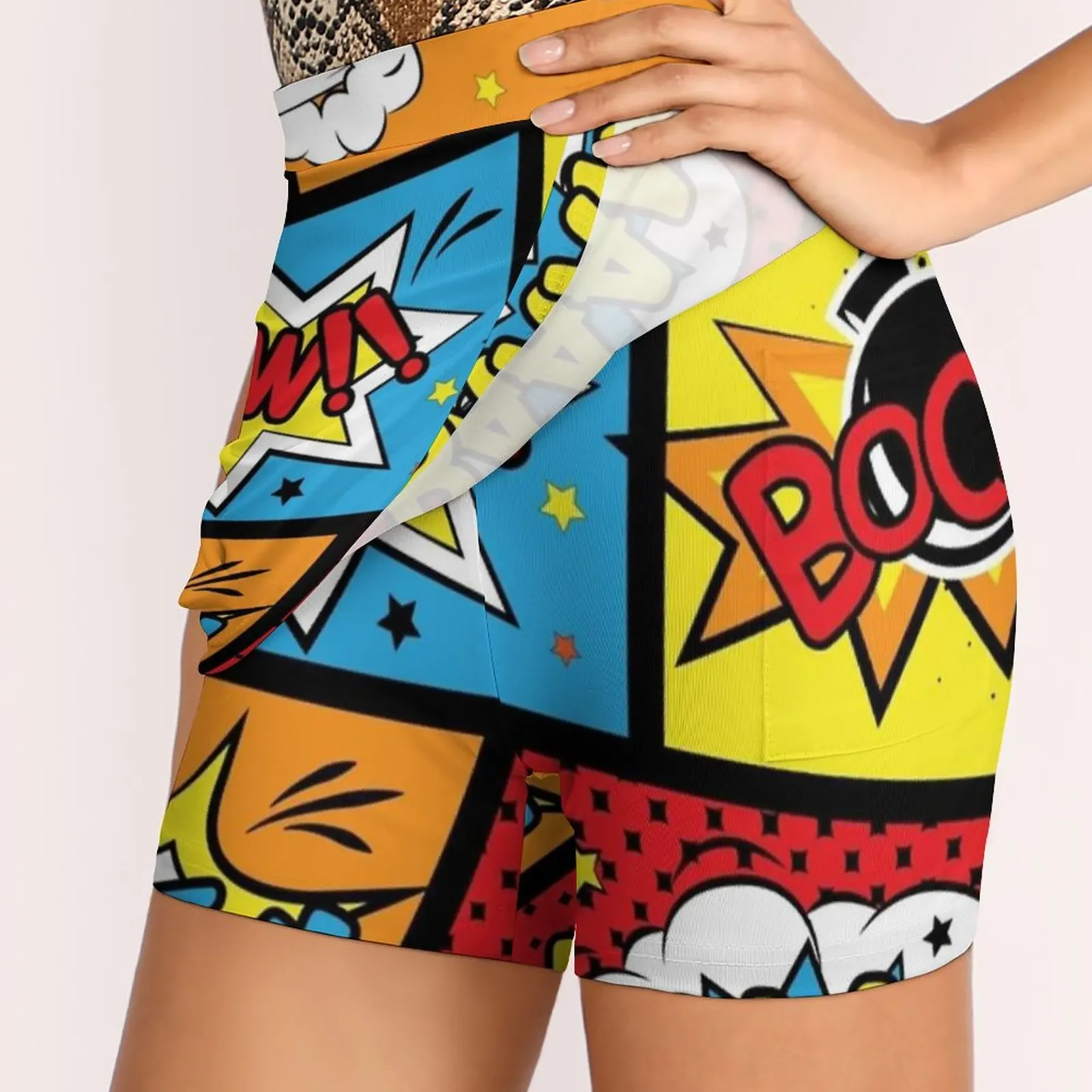 Юбки Comic Pop Art Explosions Bomb Женская мода 2022 брюки мини-юбки офисная короткая юбка в