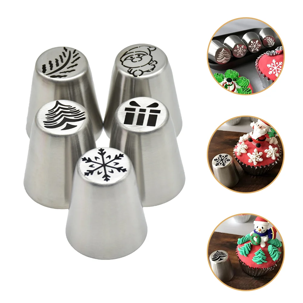 

Christmas Tips Piping Cake Icing Tip Nozzle Frosting Decorating Flower Snowflake Nozzles Set Russian Tools Cream Baking Pastry