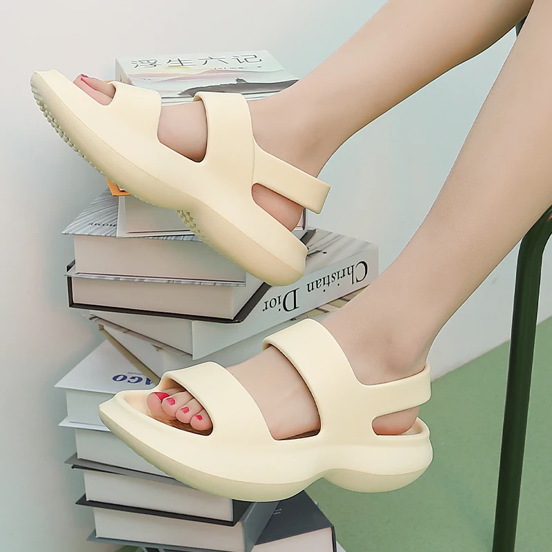 

Summer Women Men Thick Platform Slippers Beach Eva Flip Flops Soft Sole Slide Sandal Leisure Men Ladies Indoor Anti-slip Shoes