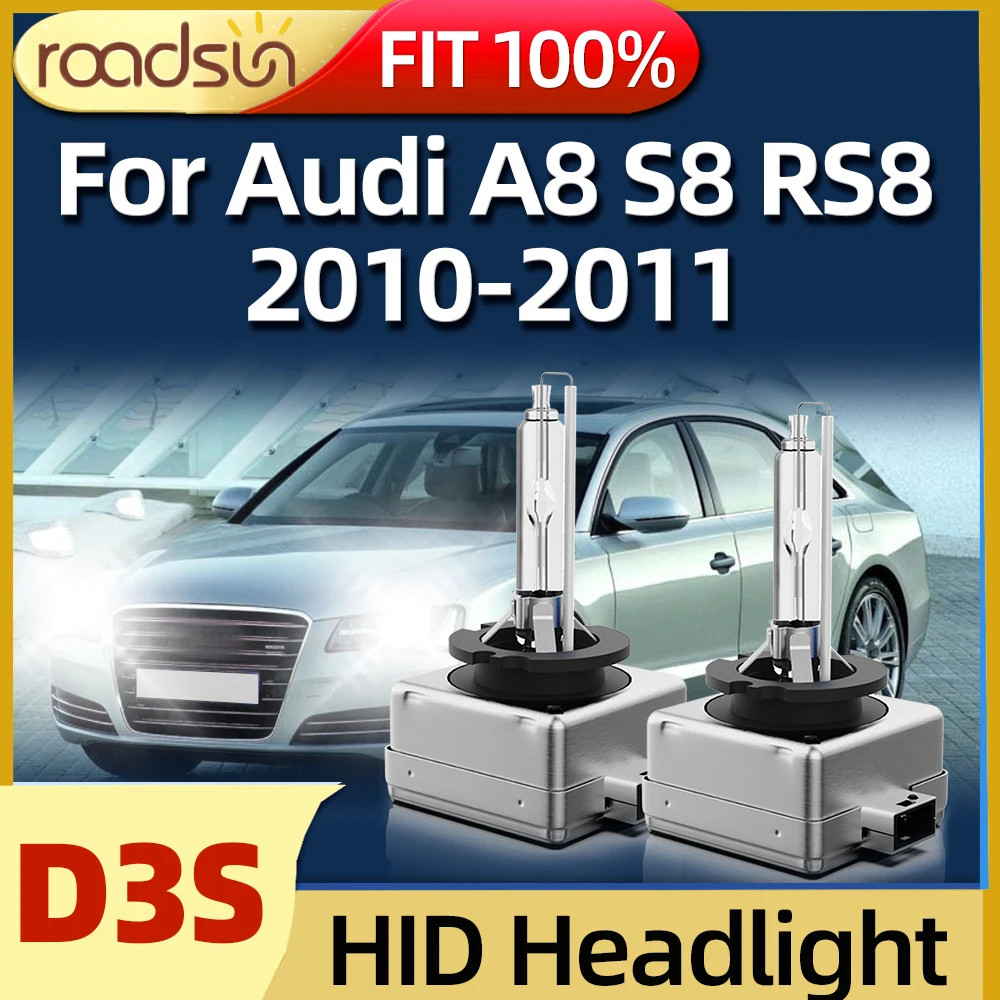 

Roadsun D3S 35W HID Xenon Standard Headlight Bulb Waterproof HeadLamp Bulb White Light Auto Lamp For Audi A8 S8 RS8 2010-2011