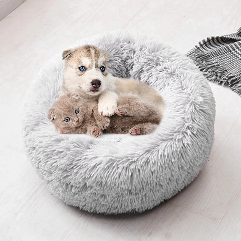 

Round Plush Dogs Bed House Winter Warm Sleeping Nest Dogs Cats Teddy Comfortable Cushion Kennel Pets Supplies