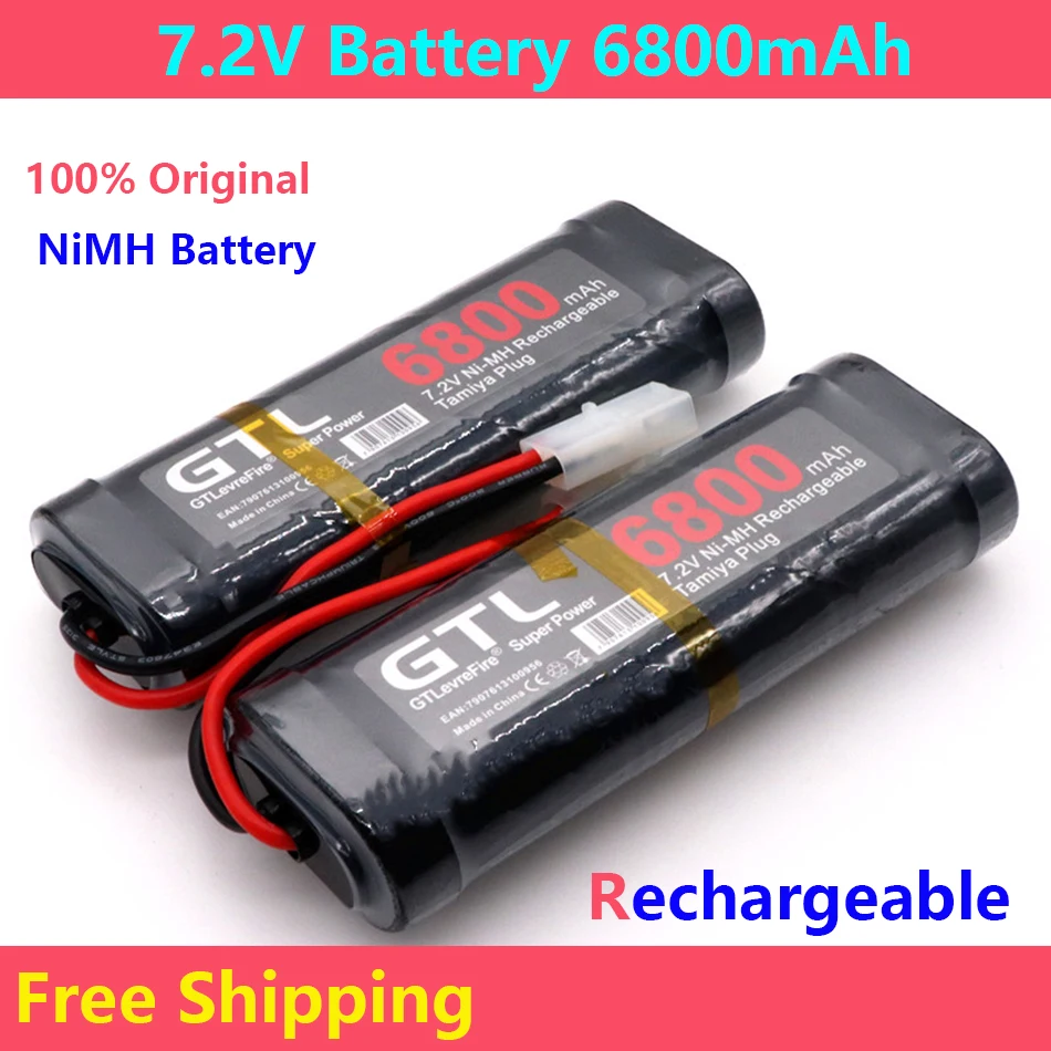 

2023 New100% Original 7.2V Battery 6800mAh NiMH Batteries Pack for RC Car Truck Buggy Boat Tank Ni-Mh Baterias Gray Supper Power