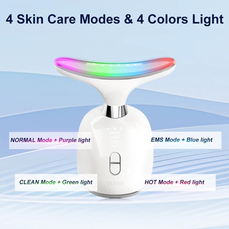 VLVEE 4-светодиодный цветной светильник для шеи косметическое устройство подтяжки