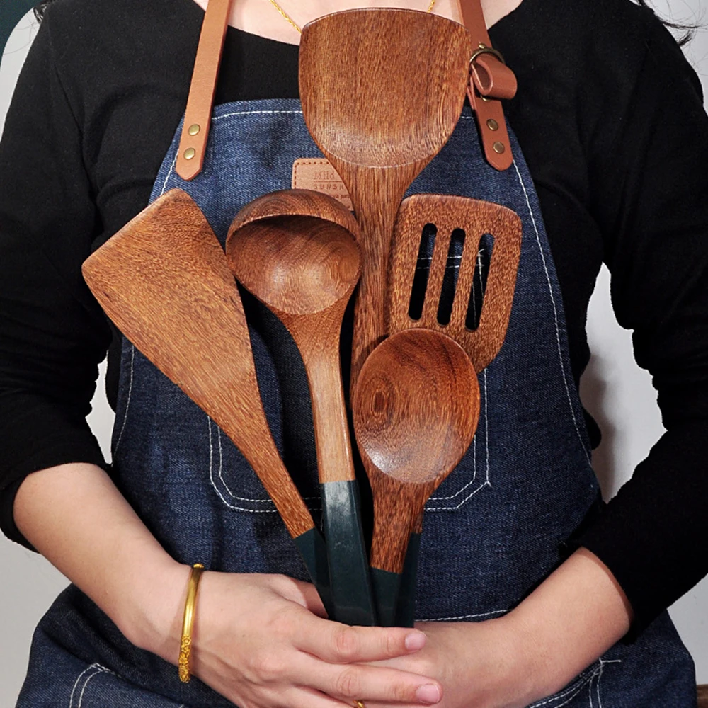 

Wooden Cooking Utensils Natural Wenge Wood Non-stick Cookware Spatula Shovel Rice Spoon Kitchen Cooking Tool Kitchen Accessories