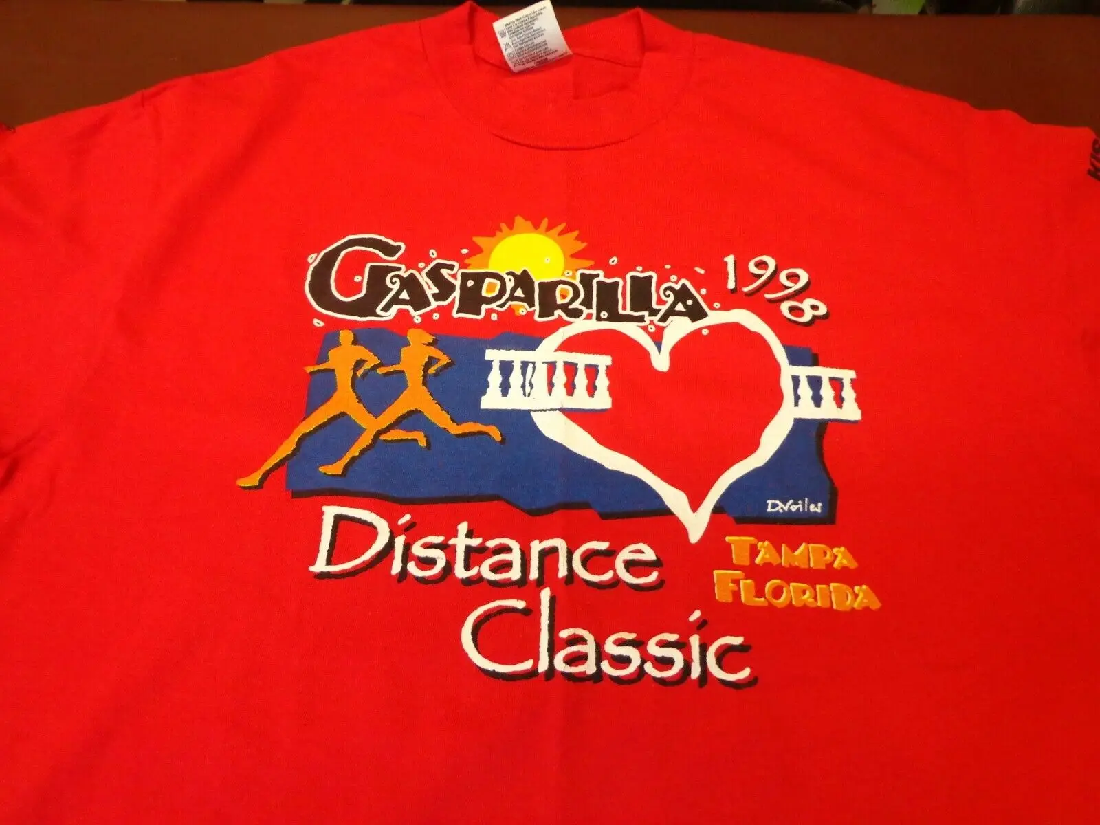 Gasparilla расстояние класс 1998 марафонская футболка винтажная 90-е красная большая F35