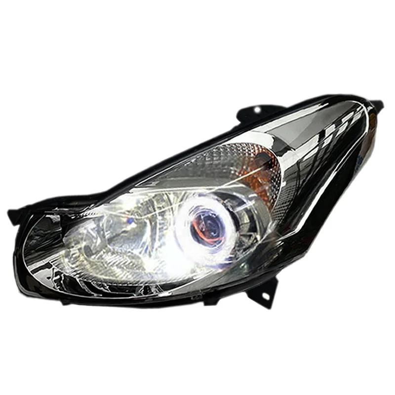 Фото Кастомизированные светодиодные фары Full LED для Citroen C2 2006-2012 с биксеноновыми линзами и дневными ходовыми огнями (DRL) №3