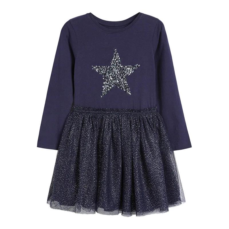 

Girls Perform Pentagram Dress Children Princess Dress Toddlers Autumn Prom Dresses Kids Birthday Party School Casual Clothes