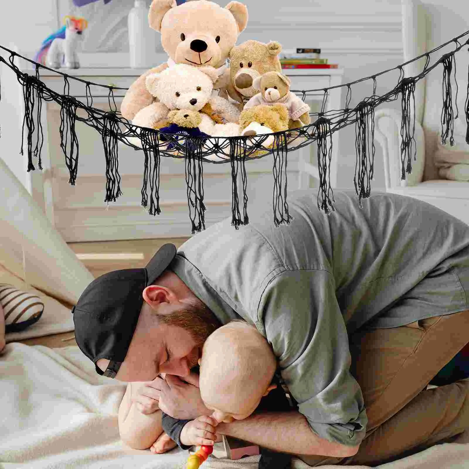 

Hammock Toy Net Stuffed Plush Animal Organizer Holder Corner Hanging Animals Storage Wall Mesh Toys Macrame Bedroom Stuff Nets
