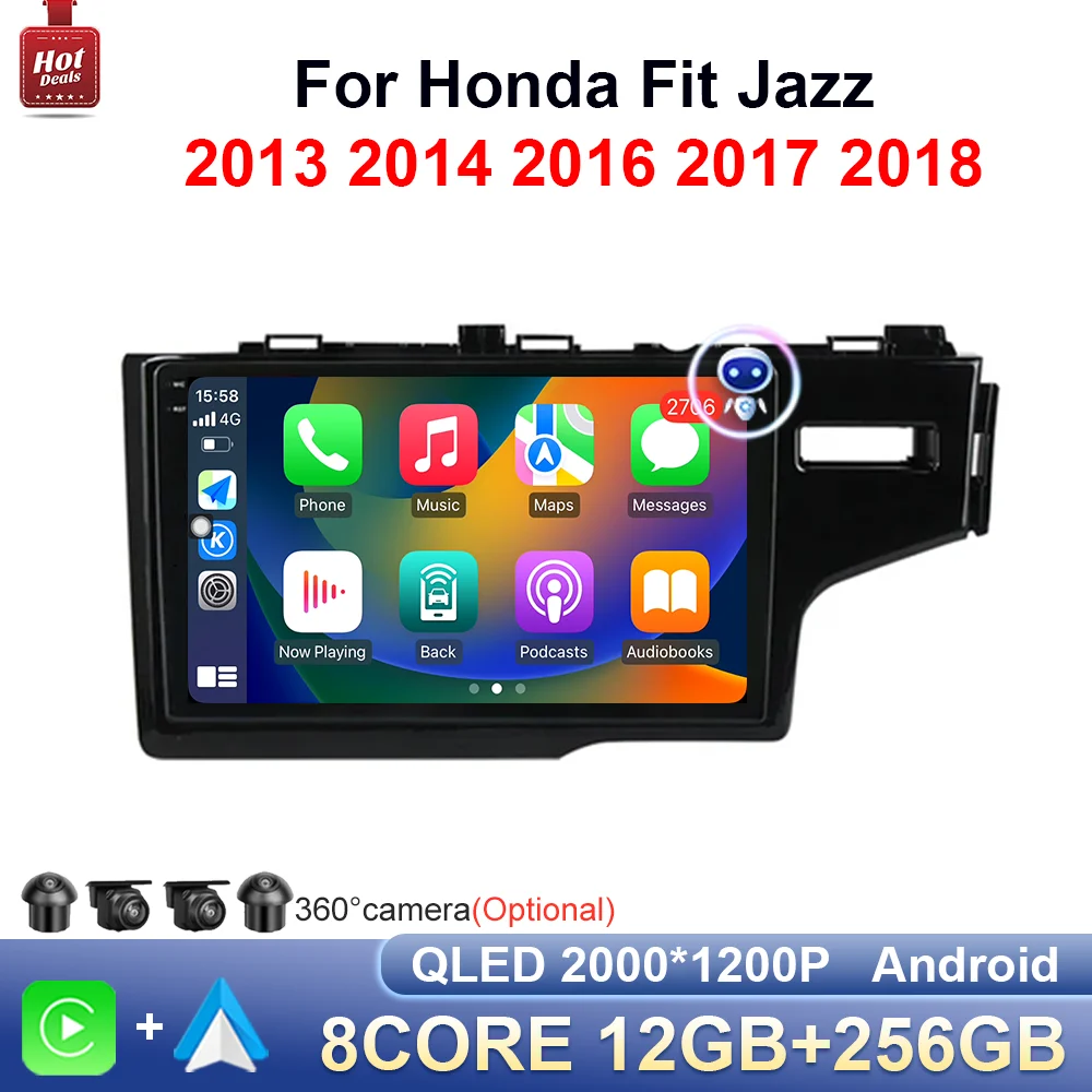 Автомагнитола на Android с правым рулем мультимедийный стереоплеер для Honda Fit Jazz 2013
